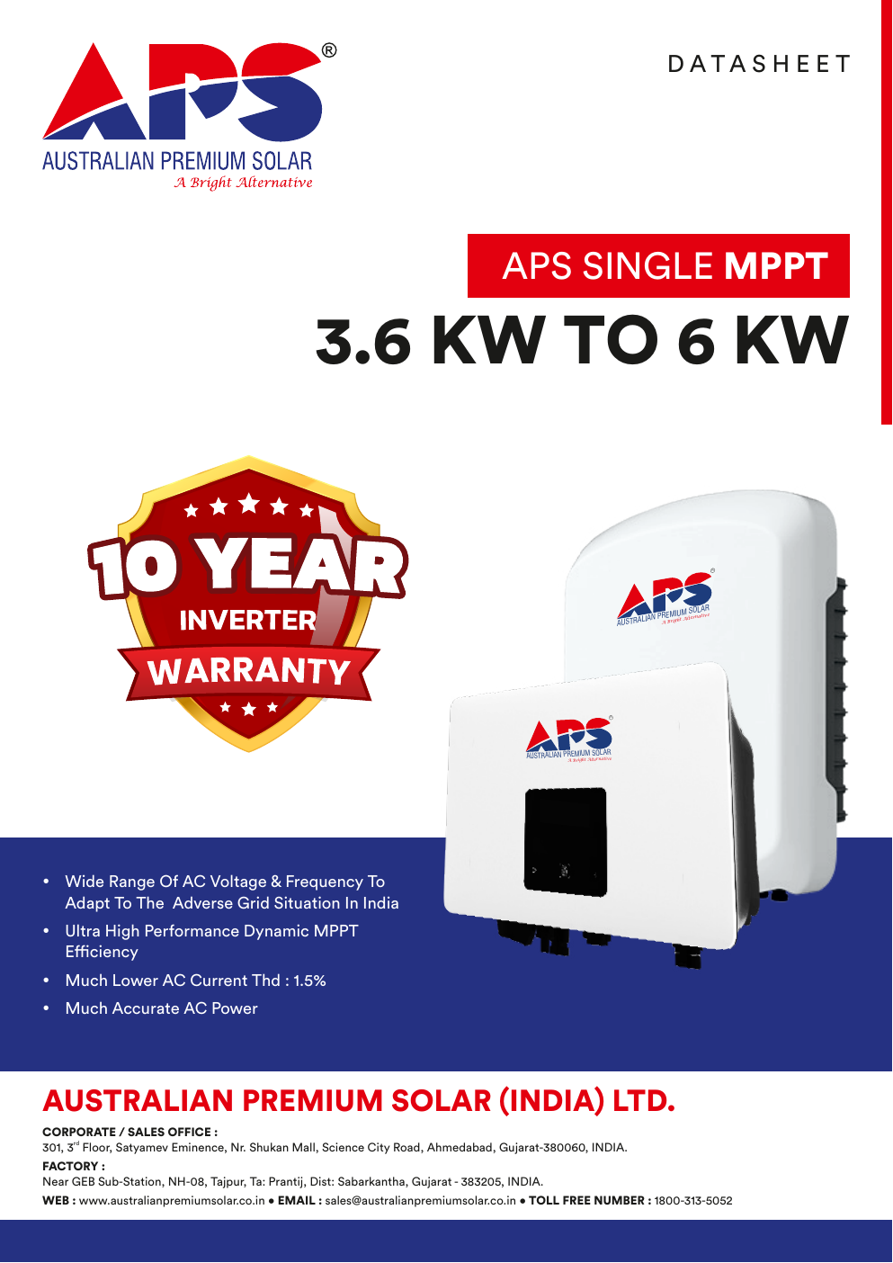 APS 3kW Single Phase Grid-Tied Inverter (APS-GTI-3K)